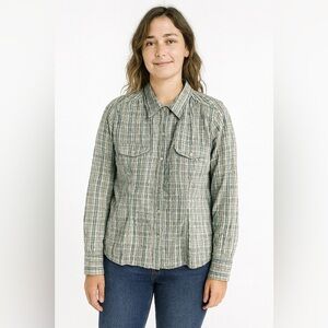 The North Face Green Plaid Button-Up Shirt